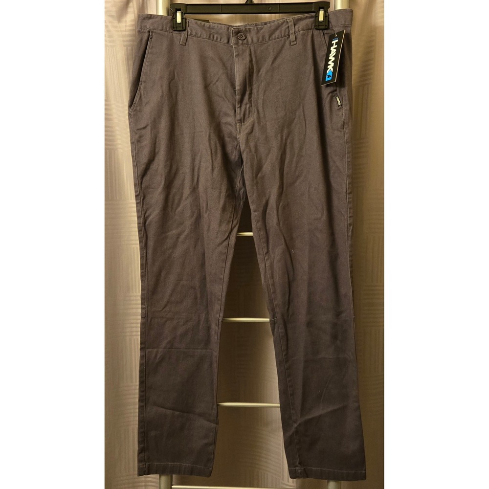 Tony Hawk Mens Flat Front Pants Gray Straight Leg Chino HMP3502 NWT